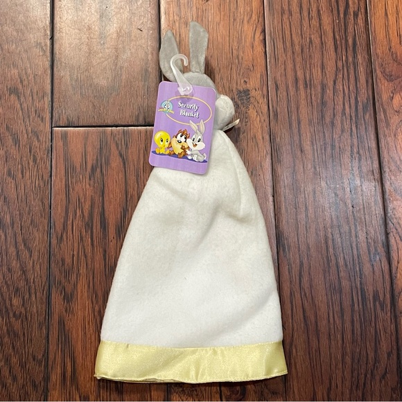 VTG Baby Looney Tunes Bugs Bunny Security Blanket Lovey Yellow Satin Trim READ - Picture 5 of 7